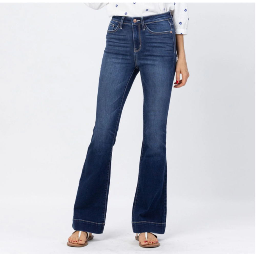 Judy Blue Women's Dark Wash Fitted Trouser Flare Size 9/29